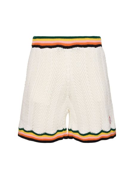 Shorts en coton à motif chevrons Casablanca blanc