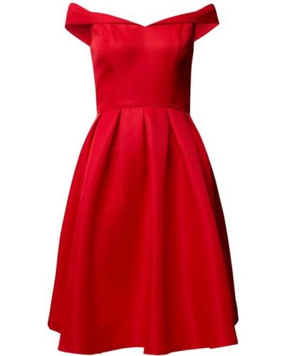 Sukienka koktajlowa z dekoltem w serek Chi Chi London, czerwony