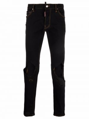 Skinny fit-jeans med sliten Dsquared2 svart