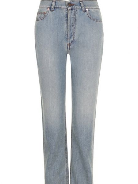 Голубые прямые джинсы с потертостями Valentino