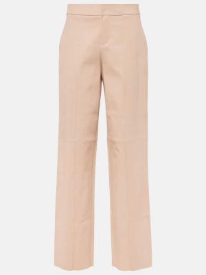 Béžové kožené kalhoty Stouls
