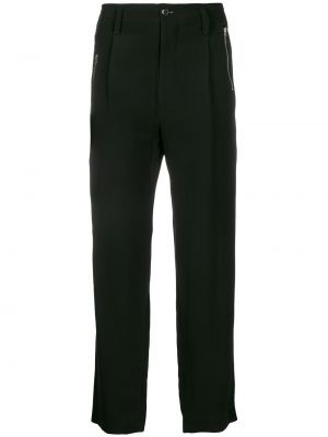 Pantalones rectos con cremallera con bolsillos Yohji Yamamoto negro