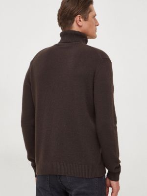 Vlněný svetr Sisley hnědý