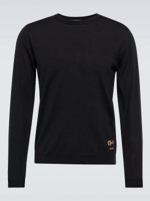 Вълнен пуловер Gucci черно