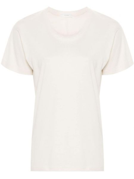 Βαμβακερή μπλούζα με στρογγυλή λαιμόκοψη The Row λευκό