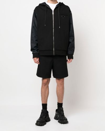 Nylon hoodie Prada schwarz