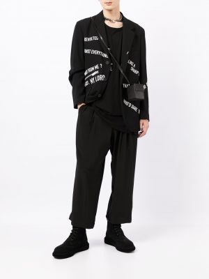 Pantalones rectos de cintura alta Yohji Yamamoto negro
