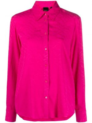 Saténová košeľa s potlačou Pinko ružová