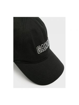 Gorra con bordado Ganni negro