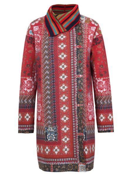 Płaszcz zimowy klasyczny retro Ivko czerwony