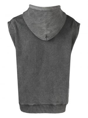Bluza z kapturem bez rękawów z nadrukiem 44 Label Group szara