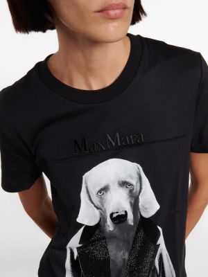 T-shirt di cotone in jersey Max Mara nero