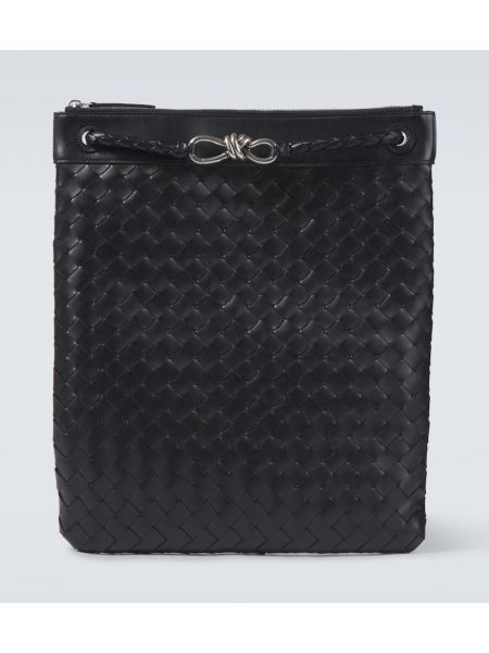 Skinn stoffpose Bottega Veneta svart