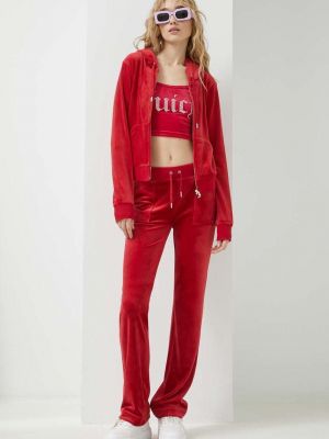Bluza z kapturem Juicy Couture czerwona