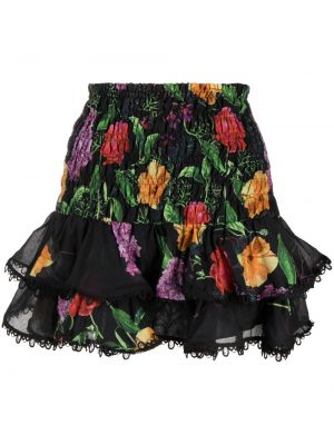 Mini spódniczka w kwiatki z nadrukiem Charo Ruiz Ibiza czarna