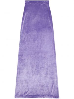 Zamatová dlhá sukňa Balenciaga fialová