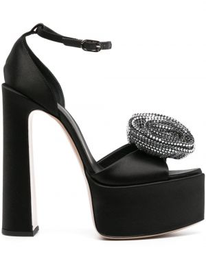 Kvetinové sandále Le Silla čierna