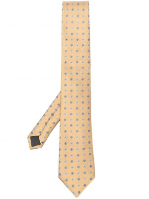 Копринена вратовръзка Canali жълто