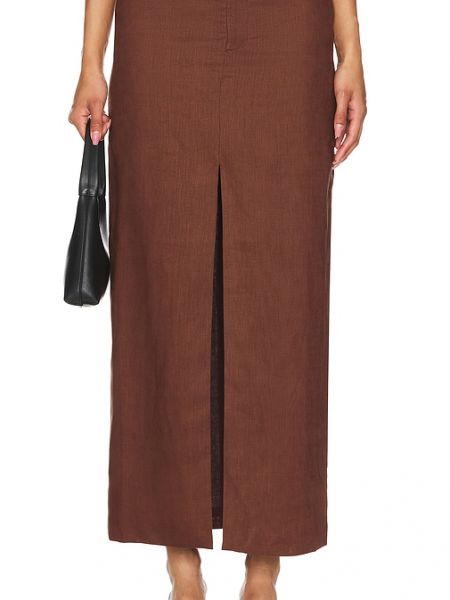 Falda larga Bardot marrón