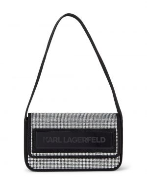 Torba za preko ramena s kristalima Karl Lagerfeld crna