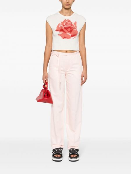 Rovné kalhoty Kenzo růžové