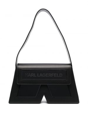 Bőr kézitáska Karl Lagerfeld fekete