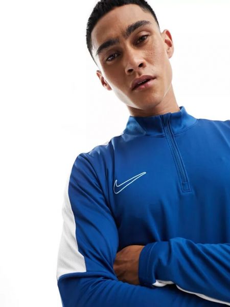 Спортивное поло на молнии Nike синее