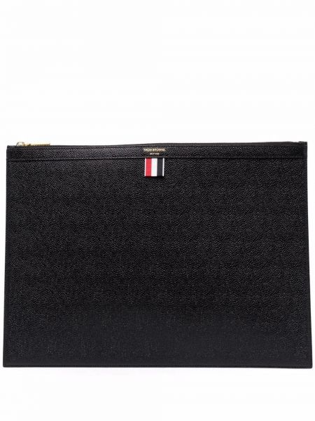Pruhovaná taška na notebook Thom Browne černá