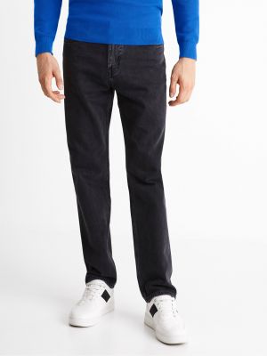 Černé straight fit džíny relaxed fit relaxed fit Celio