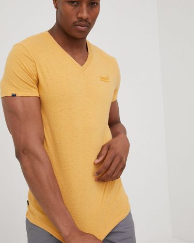 Меланж тениска с дълъг ръкав Superdry жълто