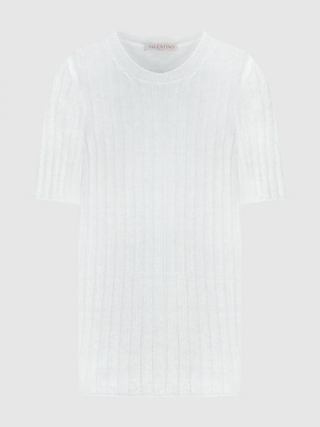 Белая льняная футболка Valentino