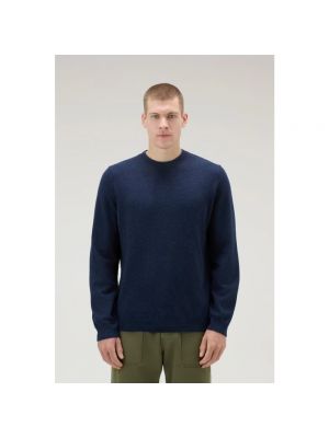 Sweter z wełny merino Woolrich niebieski