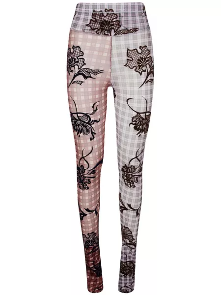 Blomstrede leggings med print i mesh Chopova Lowena rød