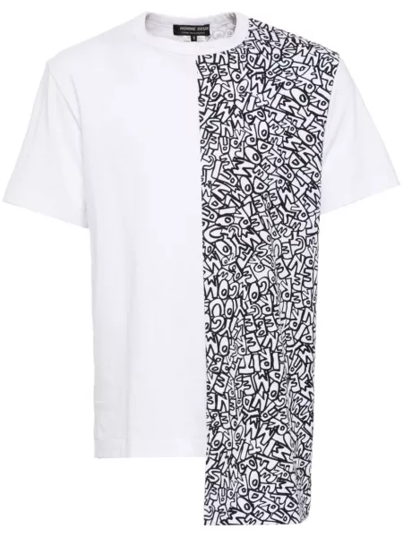 T-shirt i bomuld med print Comme Des Garcons Homme Deux hvid