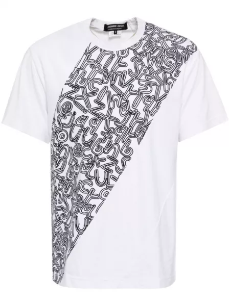 T-shirt i bomuld med print Comme Des Garcons Homme Deux hvid