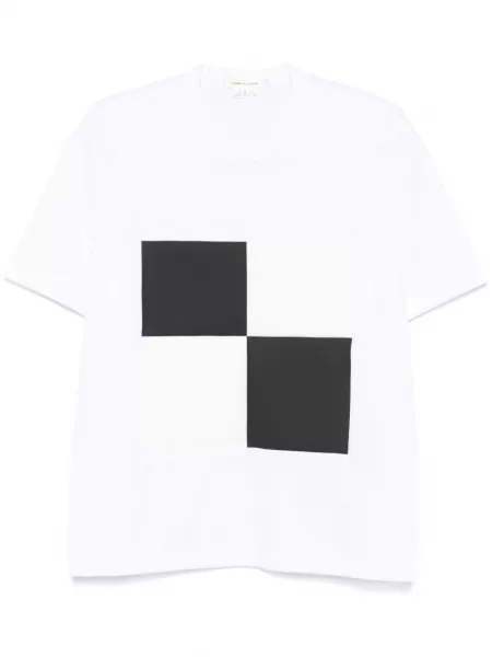 Læder t-shirt i imiteret læder Comme Des Garçons hvid