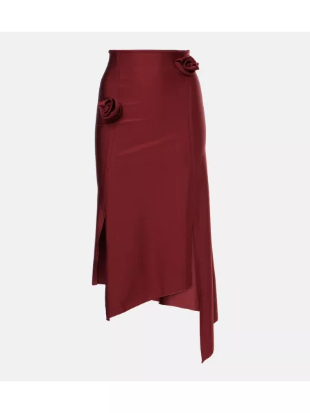 Asymmetrisk blomstret midi nederdel Coperni bourgogne