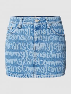 Mini spódniczka z nadrukiem Tommy Jeans niebieska