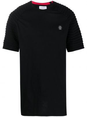 T-shirt mit plisseefalten Philipp Plein schwarz