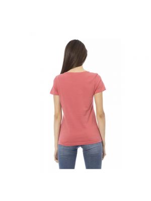 Camiseta con estampado Trussardi rosa
