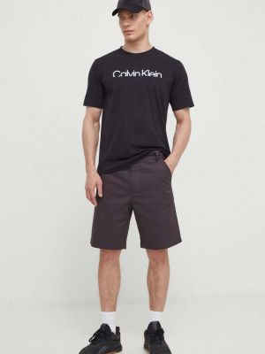 Koszulka z nadrukiem Calvin Klein Performance czarna