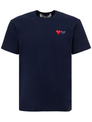 Camiseta de algodón de tela jersey Comme Des Garçons Play azul