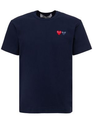 Hjerte mønster trøje bomuld t-shirt Comme Des Garçons Play blå