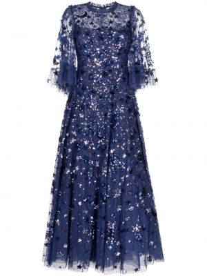 Вечерна рокля с пайети Needle & Thread синьо