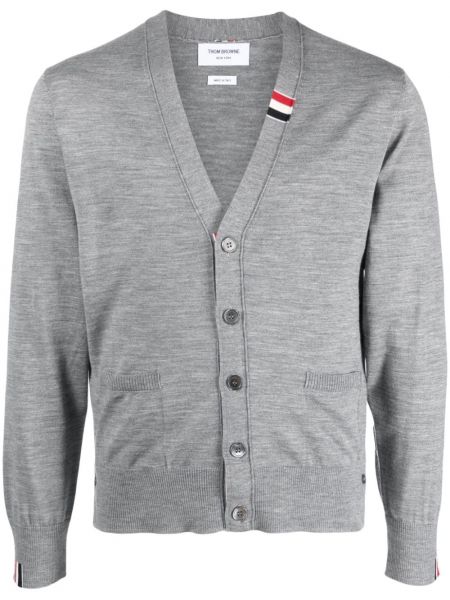 Cardigan di lana Thom Browne grigio