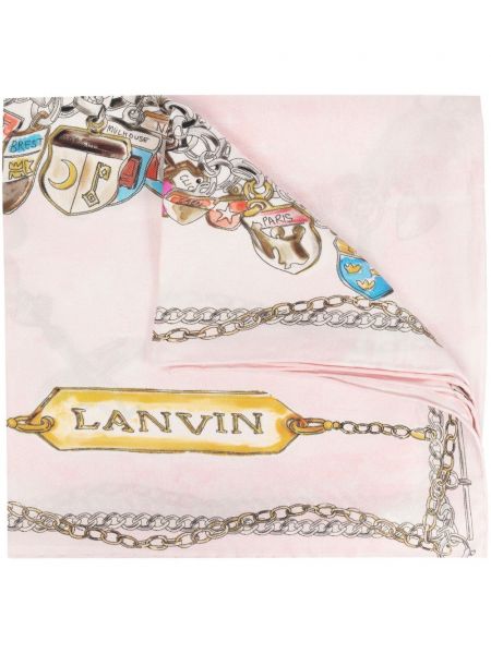 Echarpe en soie à imprimé Lanvin rose