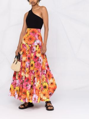 Falda larga con estampado Dolce & Gabbana naranja