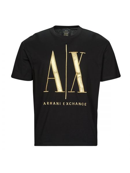 Rövid ujjú póló Armani Exchange fekete