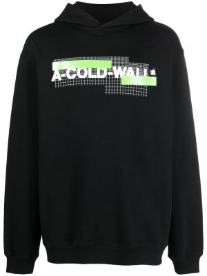 Raštuotas medvilninis džemperis su gobtuvu A-cold-wall* juoda