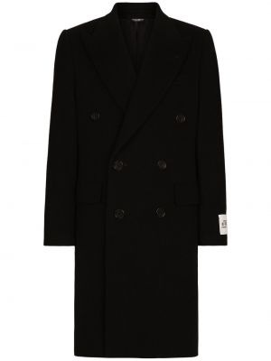Μάλλινο παλτό Dolce & Gabbana μαύρο